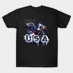 Cyborg Bald Eagle USA T-Shirt